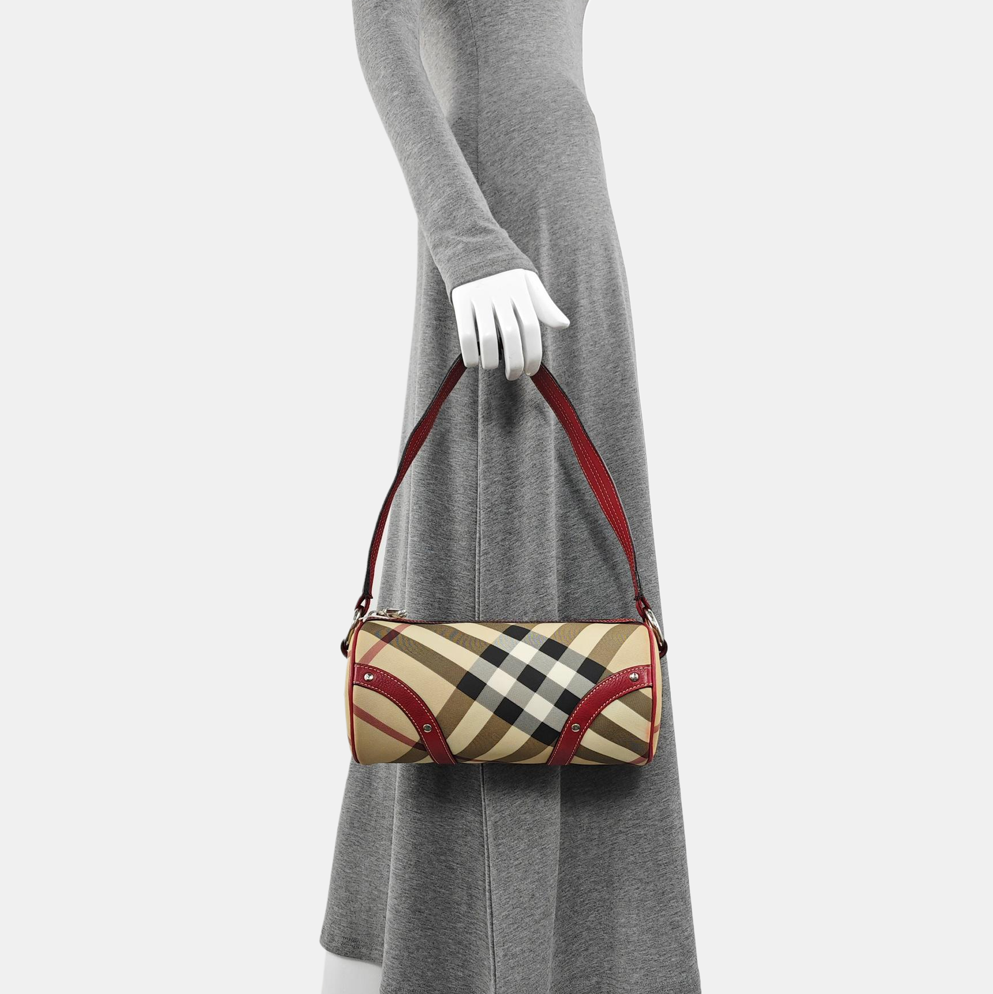 Coated Canvas Top Handle Bag Beige