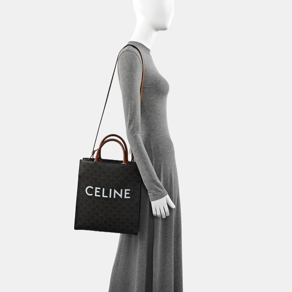 CABAS CELINE Small Coated Canvas Brown
