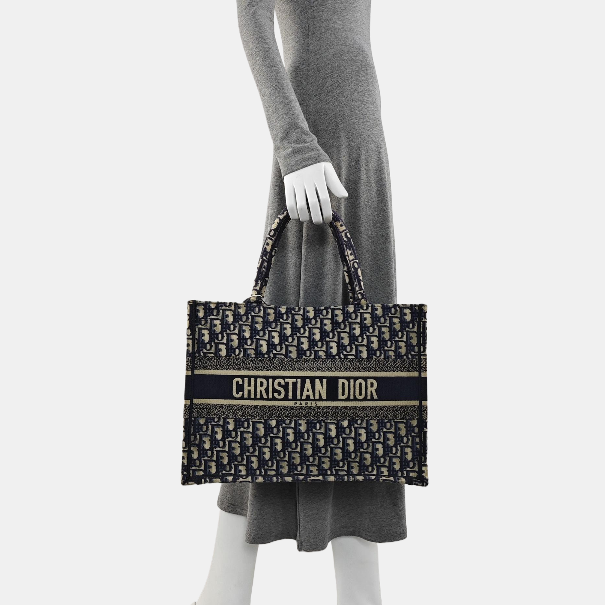 Book Tote Medium Oblique Canvas Blue
