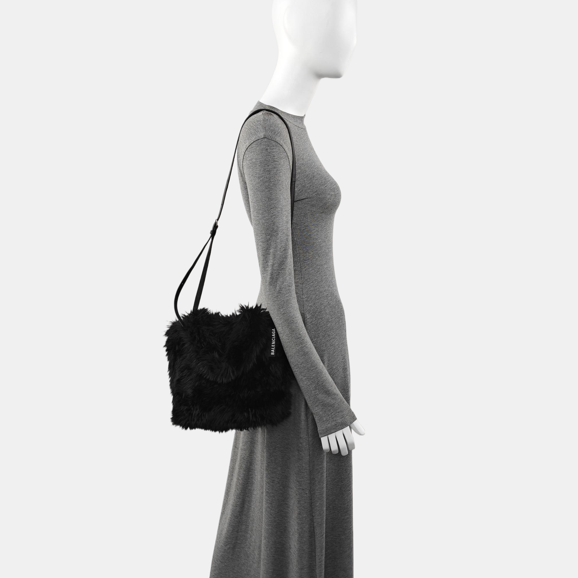 Fur Tote Bag Black