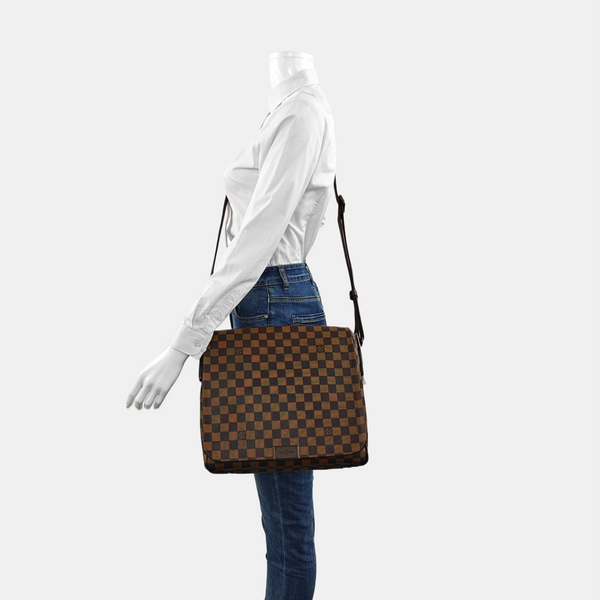 DISTRICT MM Damier Ebene Coated Canvas Brown