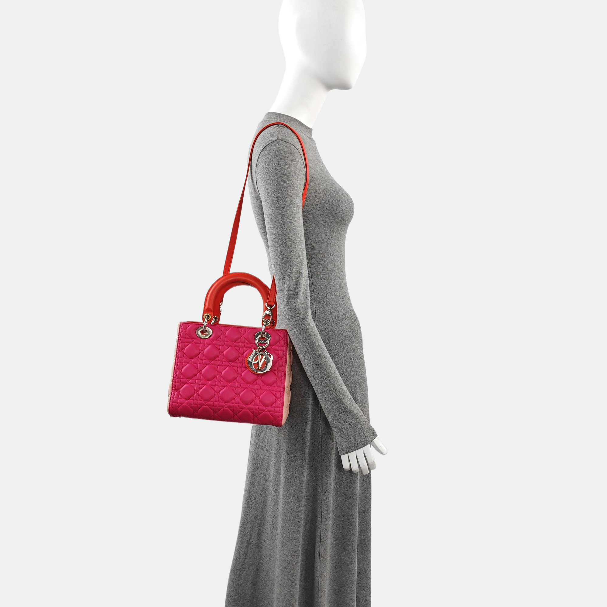 Lady Dior Medium Quilted Lambskin Red