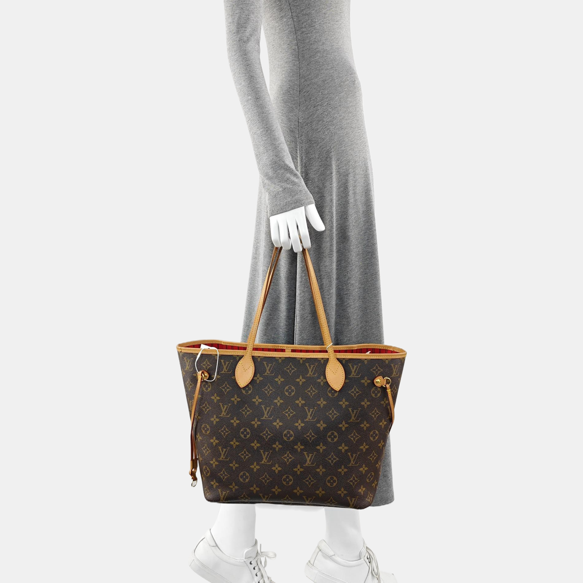 NEVERFULL MM Monogram Coated Canvas Brown