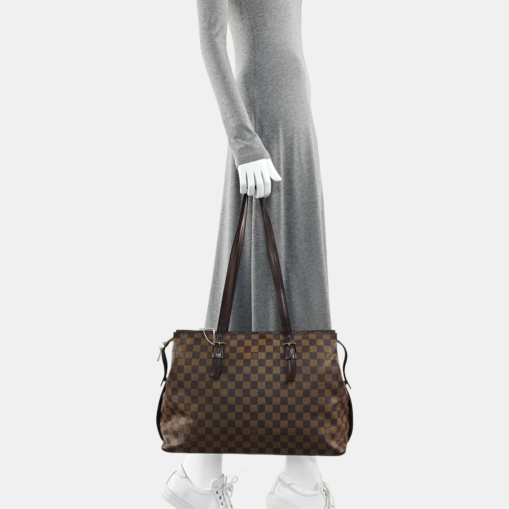 CHELSEA Damier Ebene Coated Canvas Brown