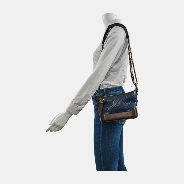 GABRIELLE Small Quilted Calfskin Blue