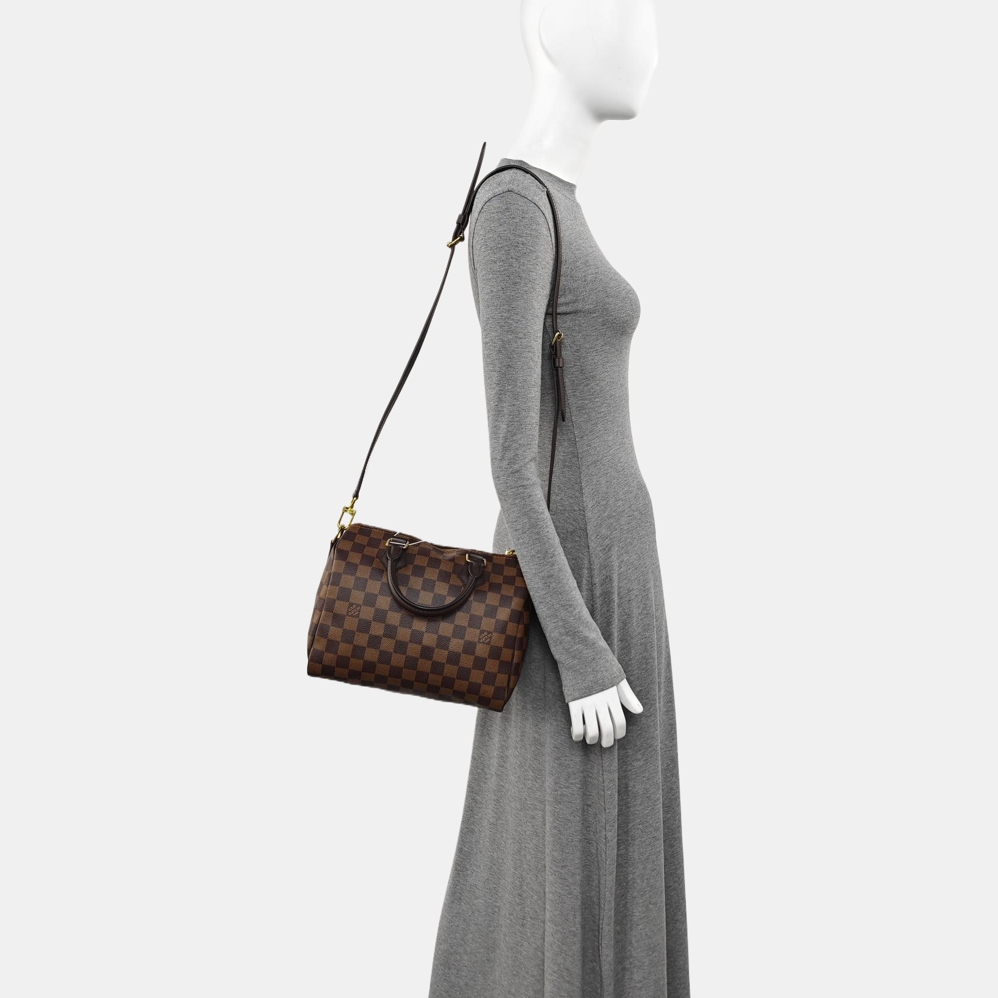 SPEEDY 25 Damier Ebene Coated Canvas Brown