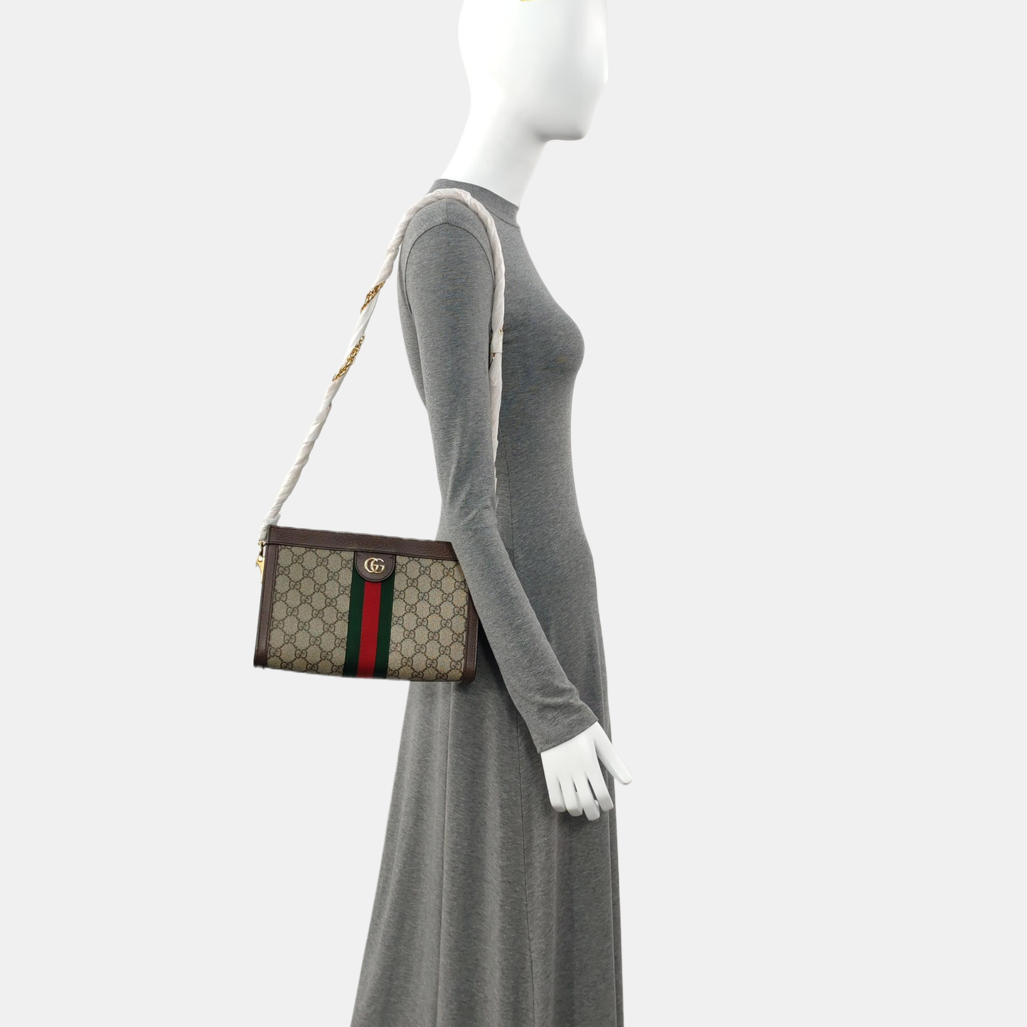 Authenticated pre-owned  Ophidia Small Monogram Coated Canvas Beige - Shoulder Bag at Looply
