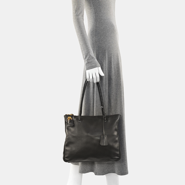Calfskin Top Handle Bag Brown