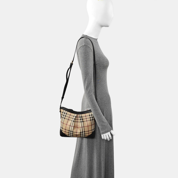 Coated Canvas Shoulder Bag Beige