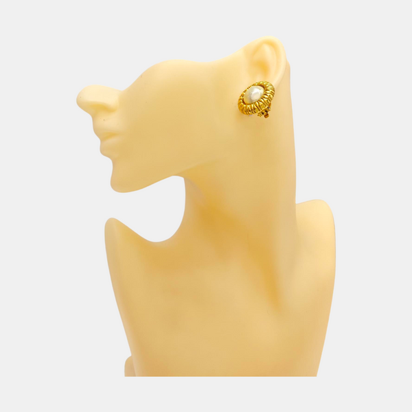 Metal White Clip On Earrings