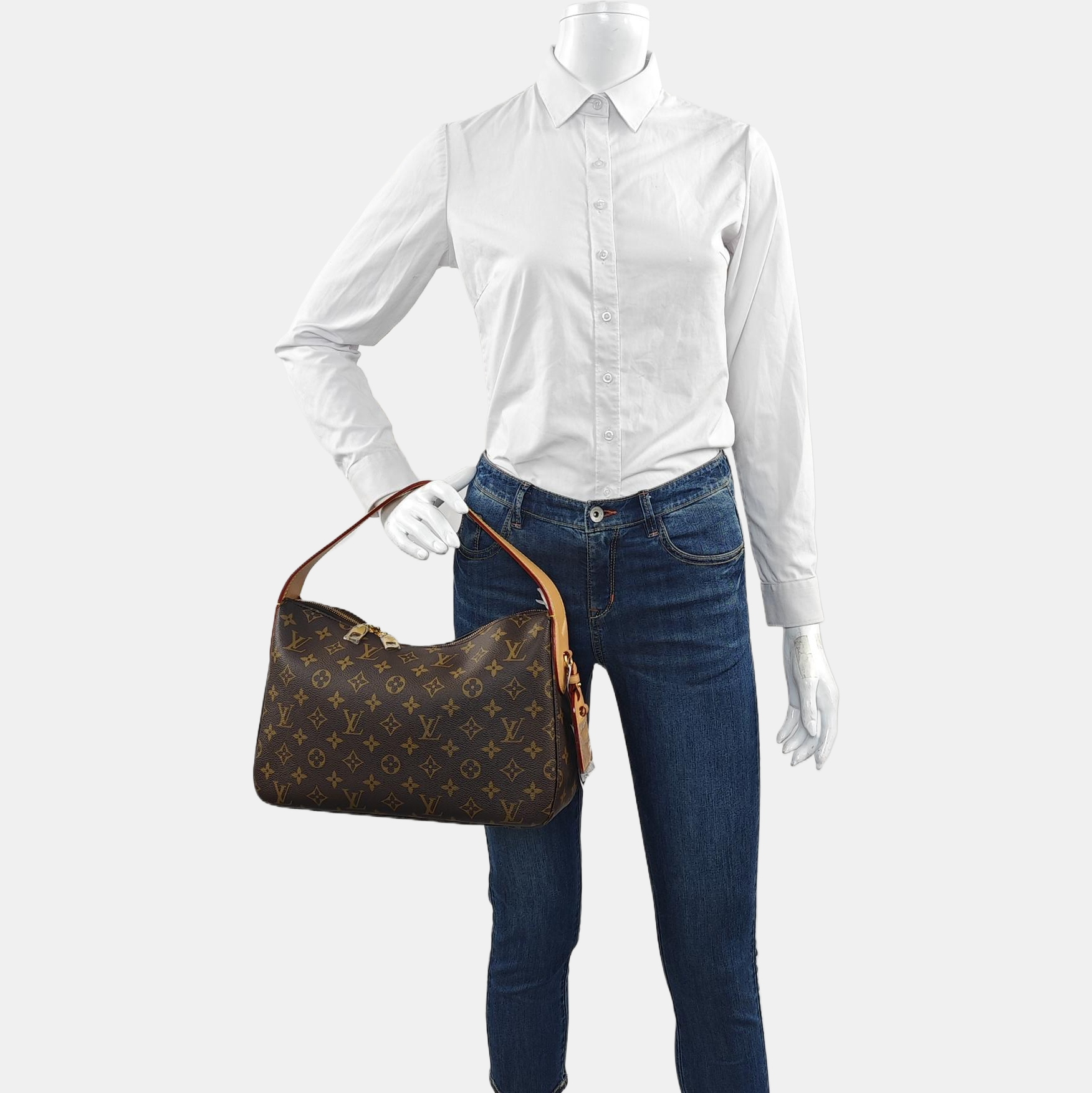 SLOUCHY PM Monogram Coated Canvas Brown