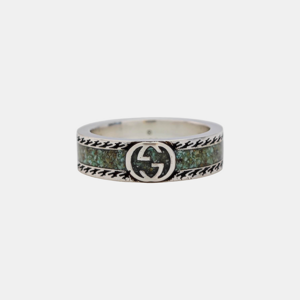 Interlocking G 925 Sterling Silver Ring HK 19