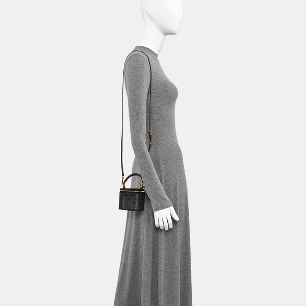 Coated Canvas Shoulder Bag Black