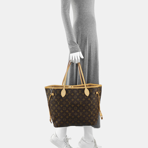 NEVERFULL MM Monogram Coated Canvas Brown