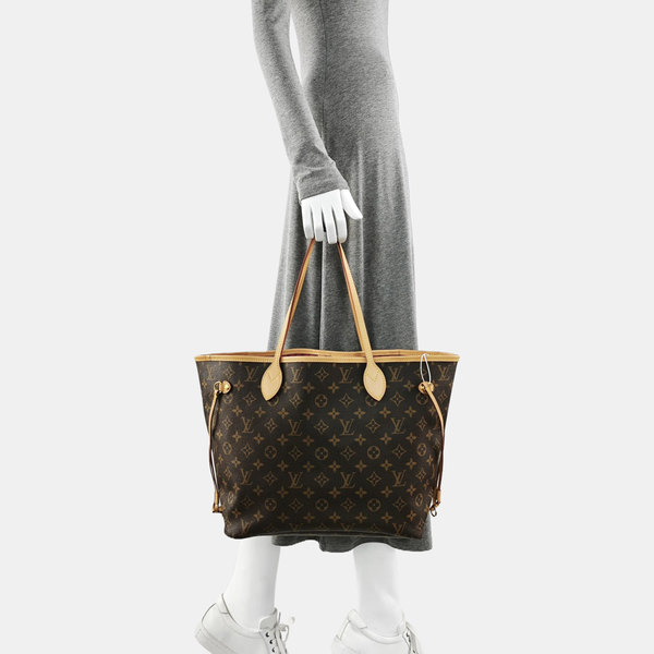 NEVERFULL MM Monogram Coated Canvas Brown