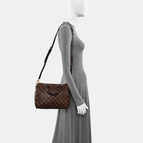 SPEEDY 25 Damier Ebene Coated Canvas Brown