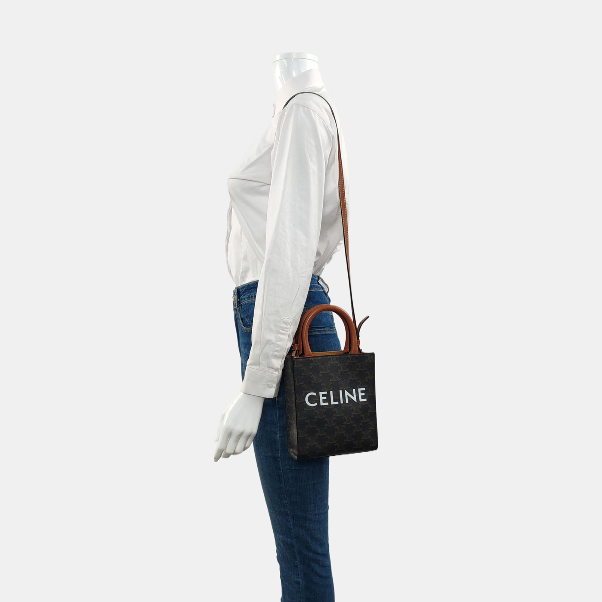 CABAS CELINE Mini Coated Canvas Brown
