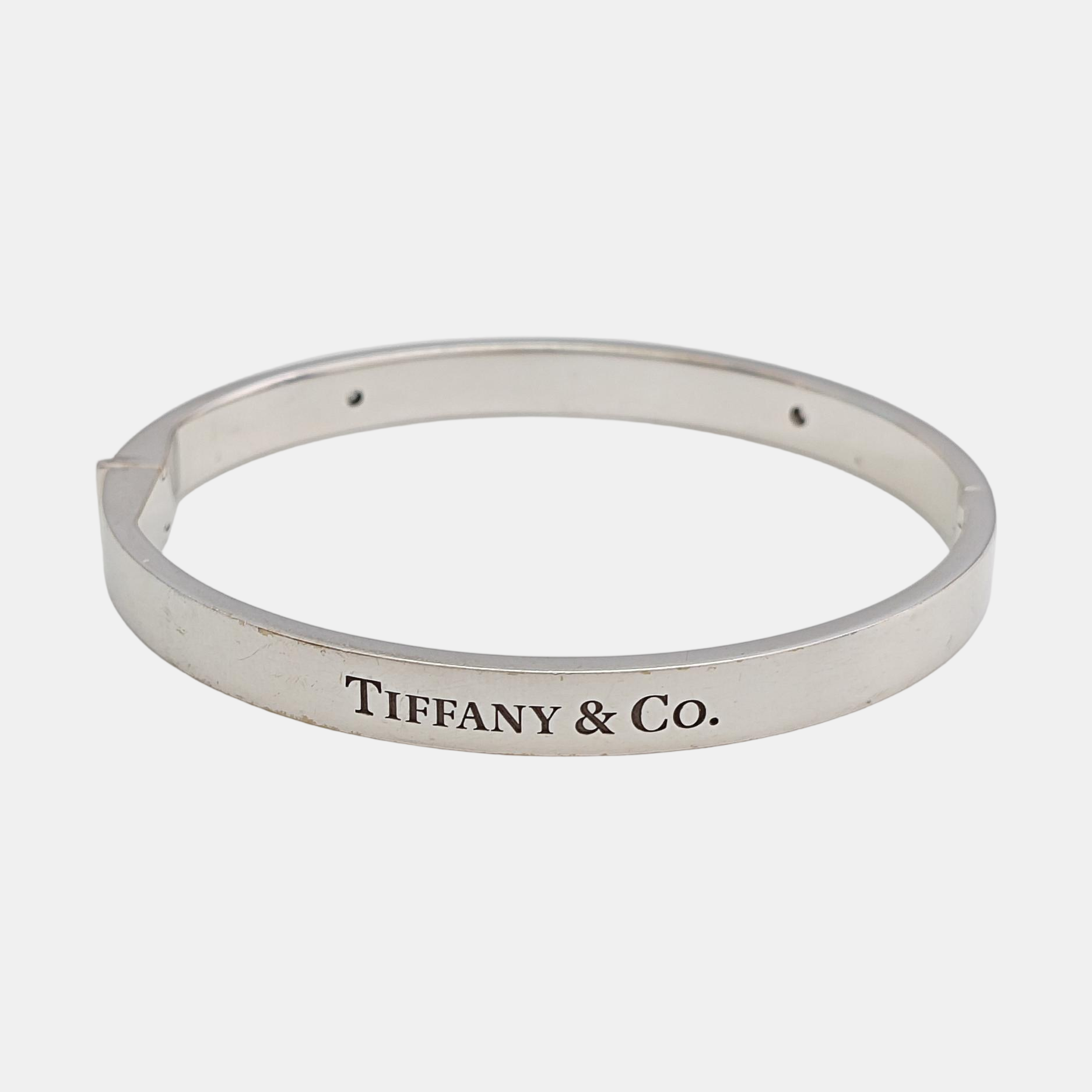 Tiffany &amp; Co. 18k White Gold Silver Bangle