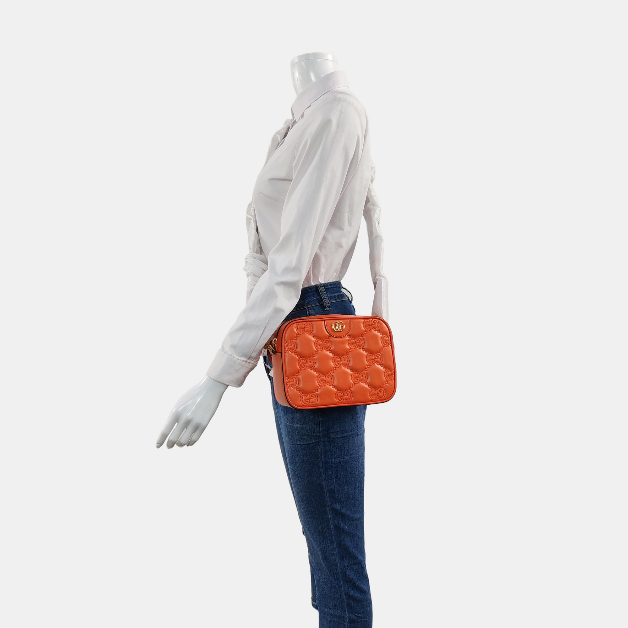 GG Matelassé Quilted Calfskin Orange