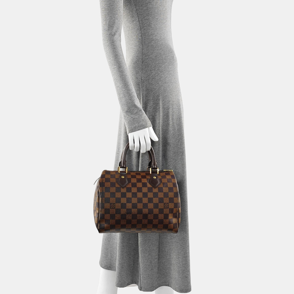 SPEEDY 25 Damier Ebene Coated Canvas Brown