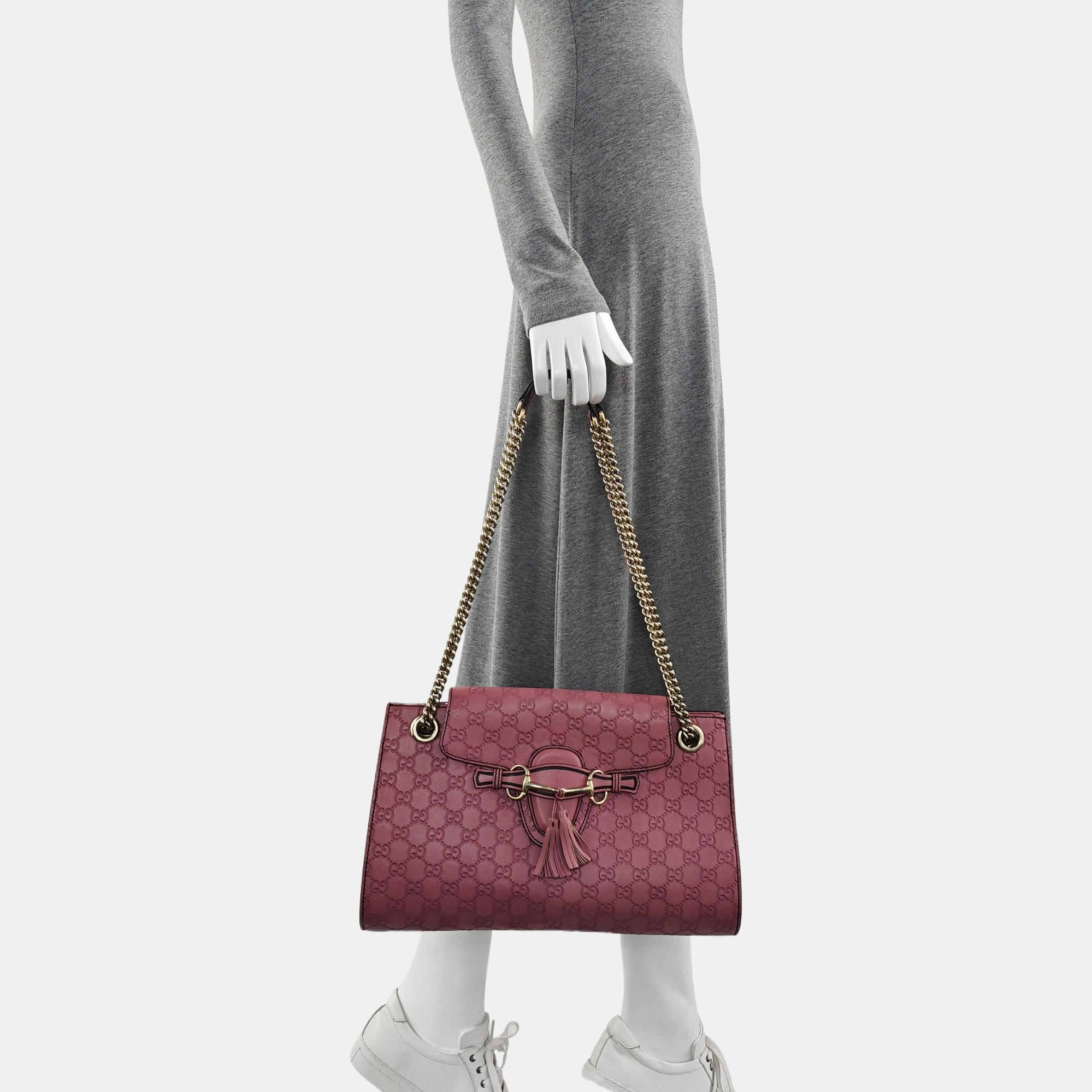 Emily Chain Monogram Calfskin Pink