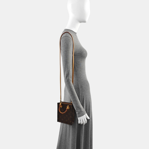 SAC PLAT Mini Monogram Coated Canvas Brown