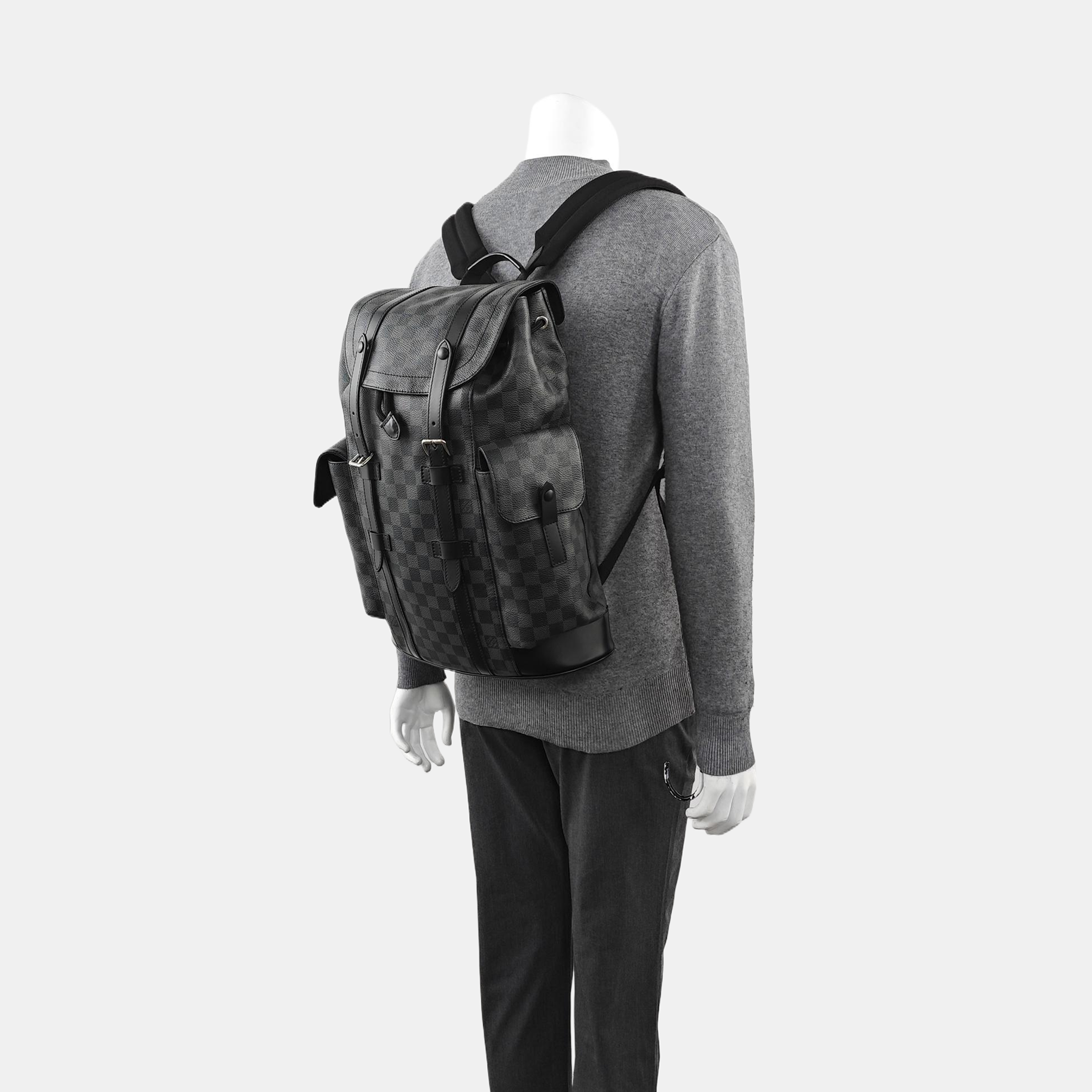 CHRISTOPHER MM Damier Graphite Coated Canvas Gray