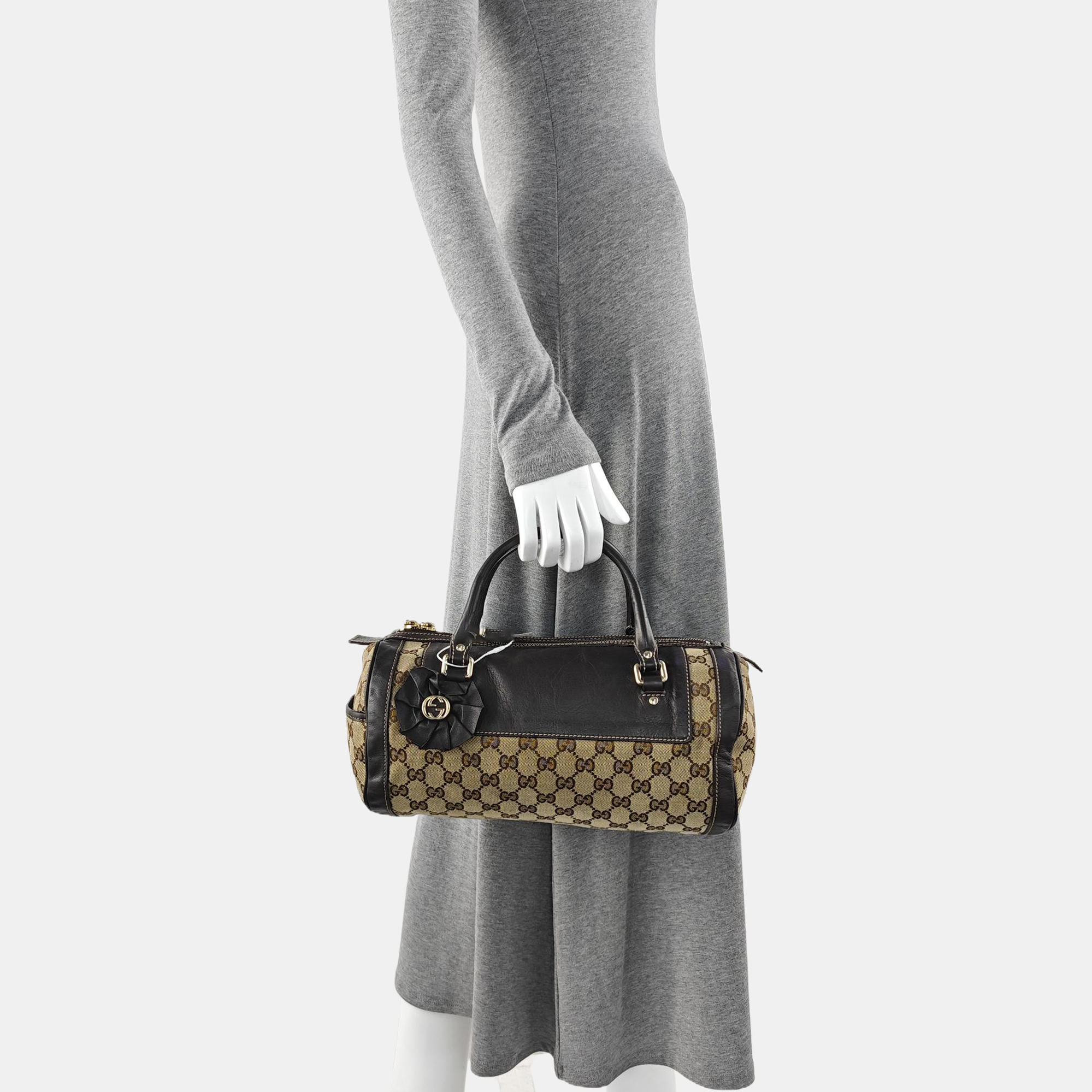 Monogram Canvas Top Handle Bag Brown