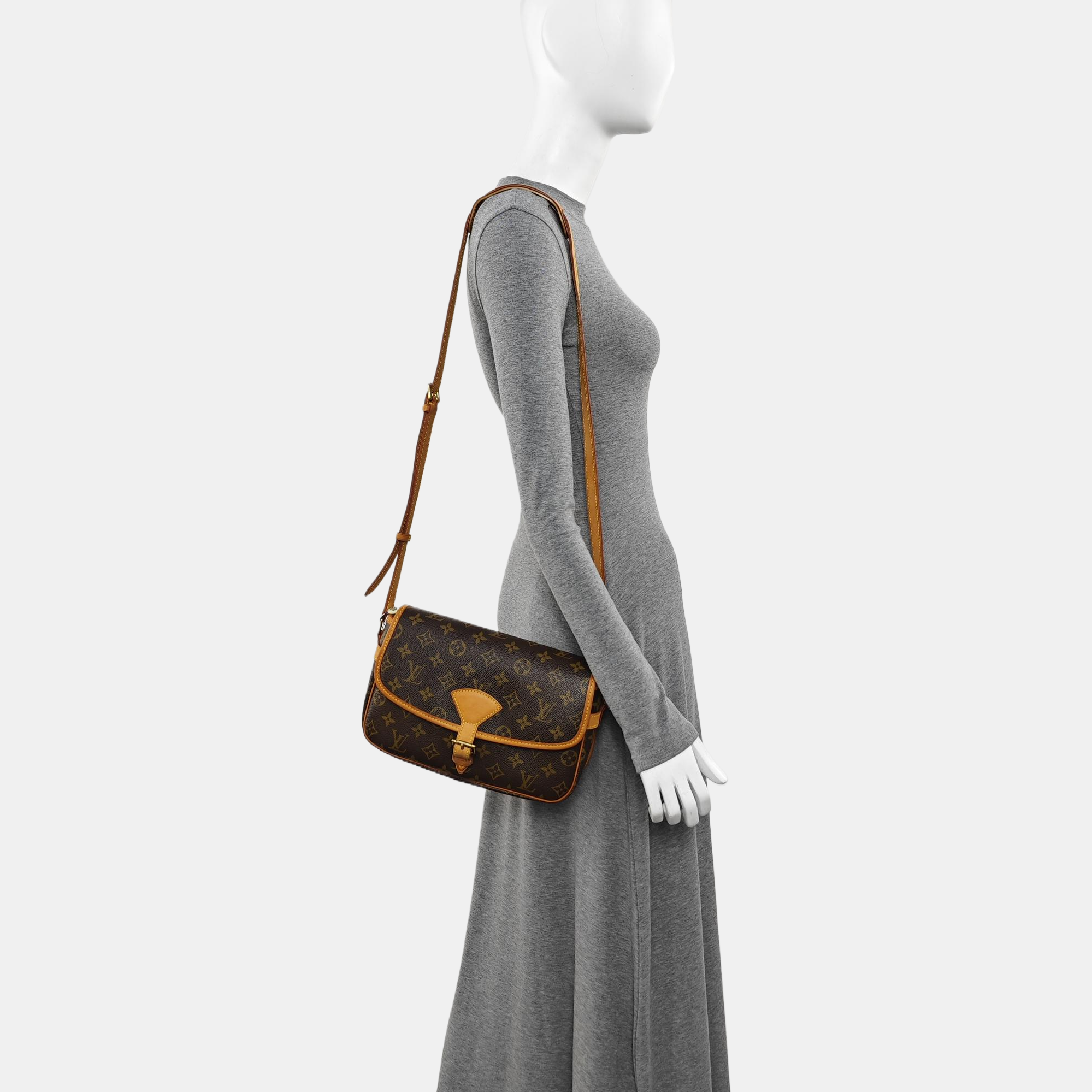 SOLOGNE PM Monogram Coated Canvas Brown