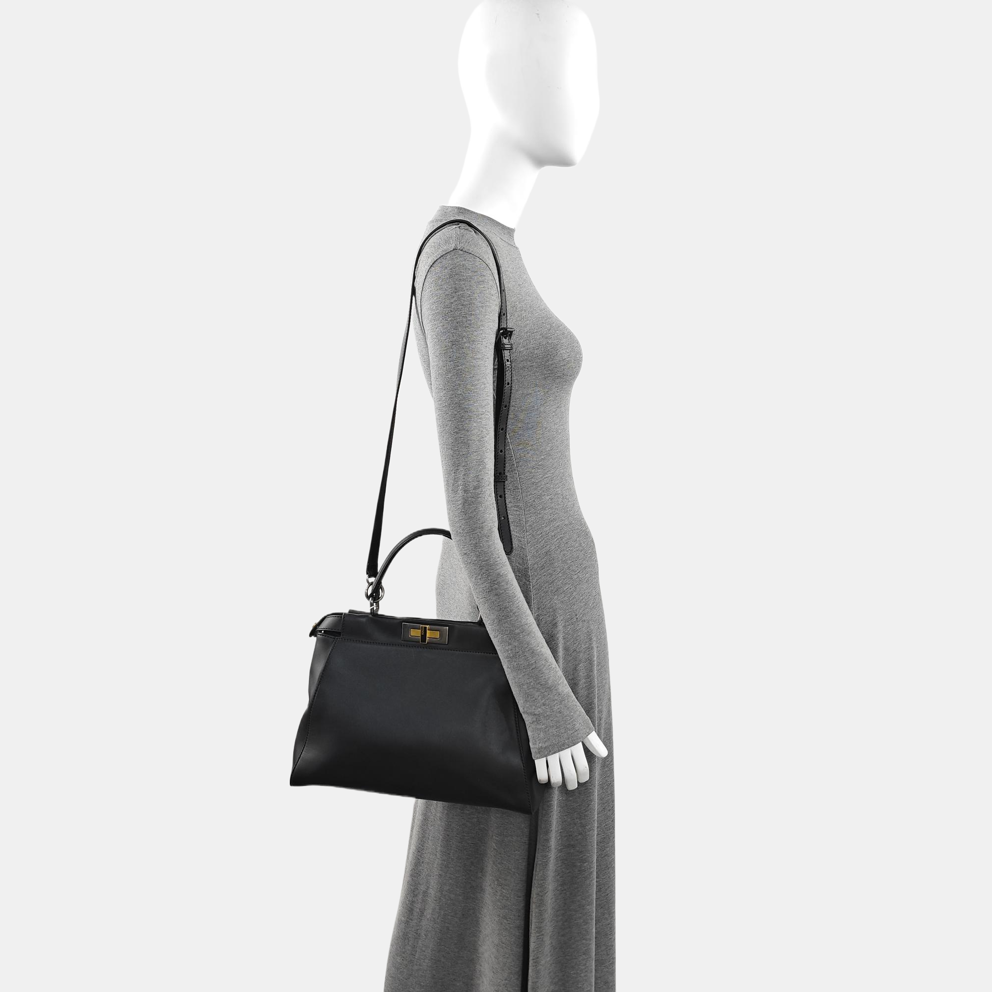 Peekaboo Medium Calfskin Black