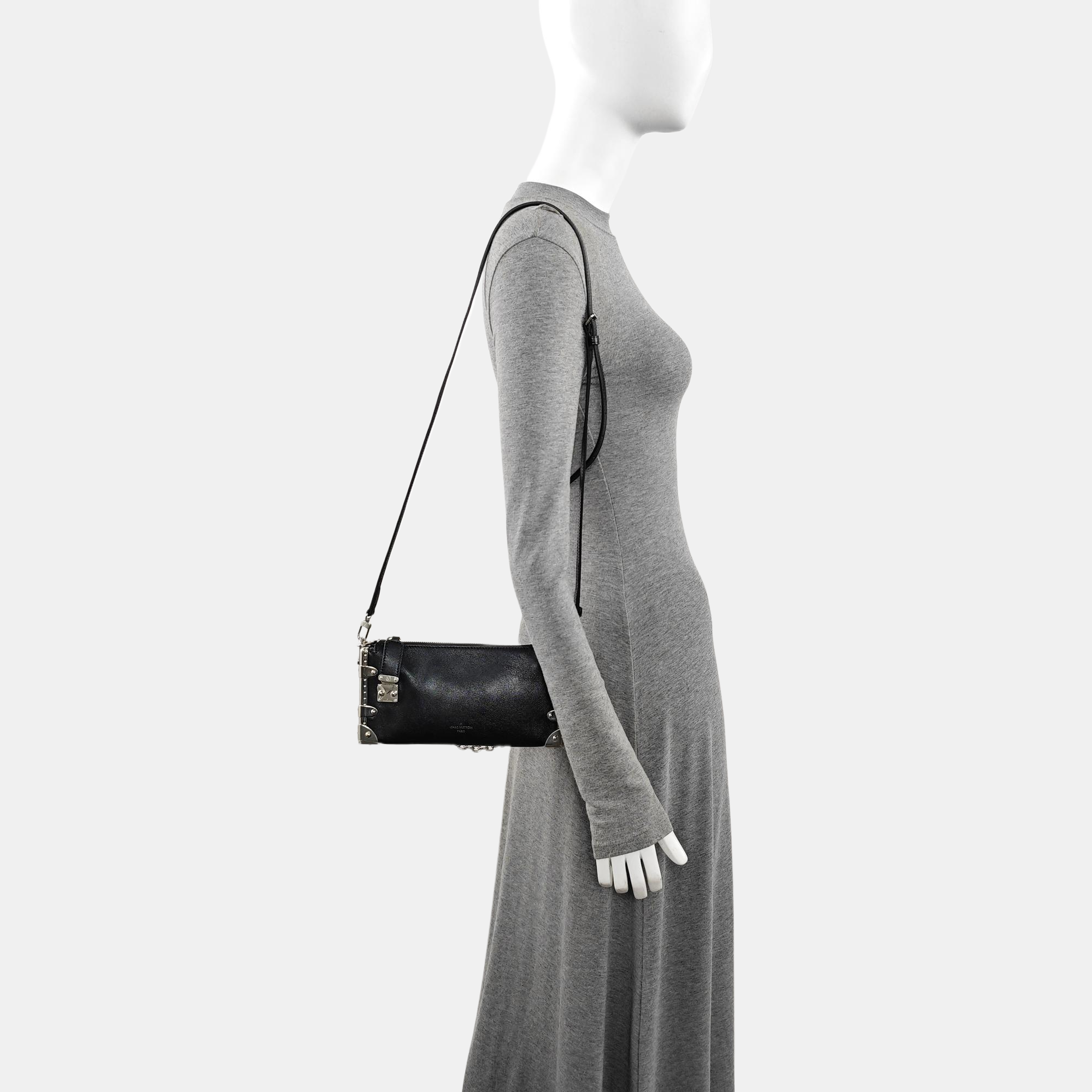 SIDE TRUNK Calfskin Black