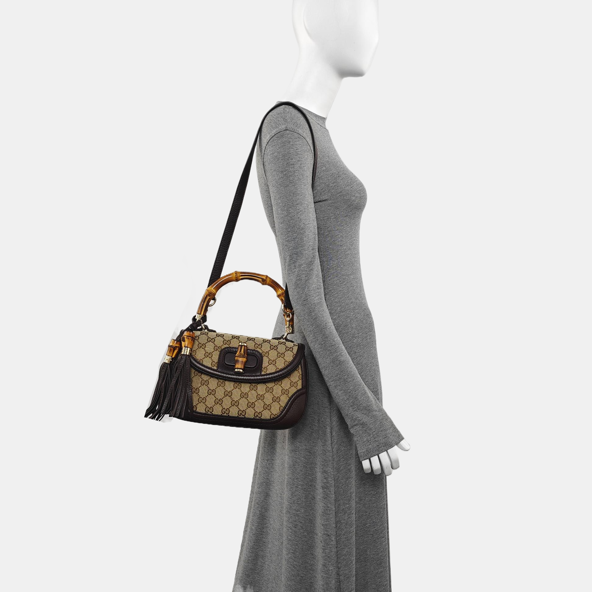 Bamboo 1947 Small Monogram Coated Canvas Beige