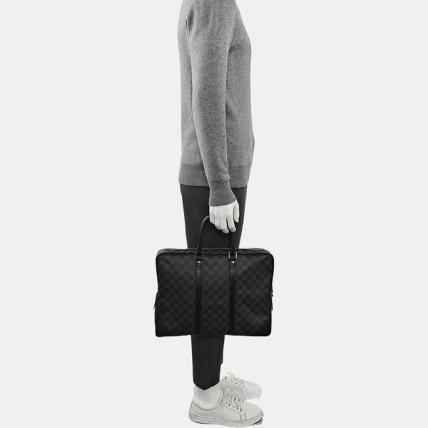 PORTE-DOCUMENTS Damier Graphite Coated Canvas Black