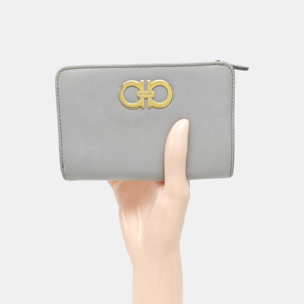 Gancini Calfskin Gray Wallet