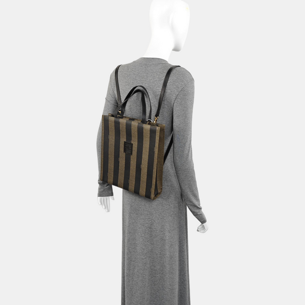 Coated Canvas Backpack Brown