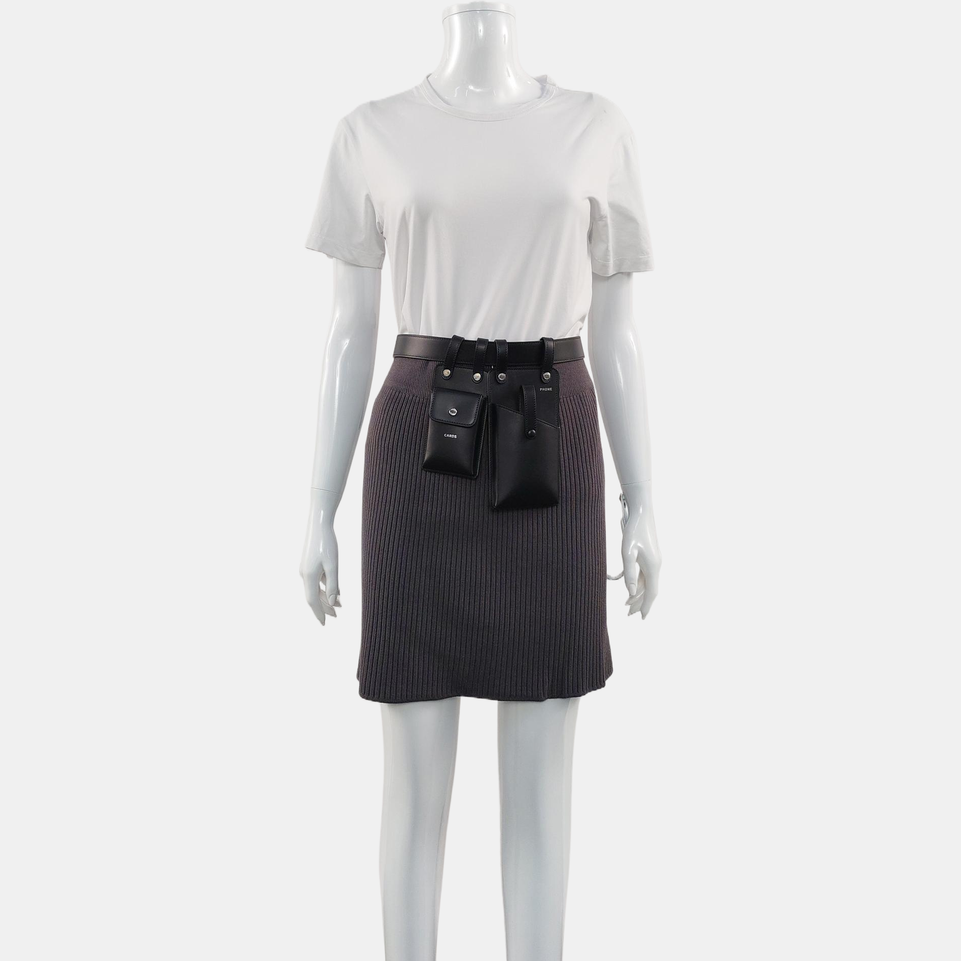 2 Pockets Leather Black
