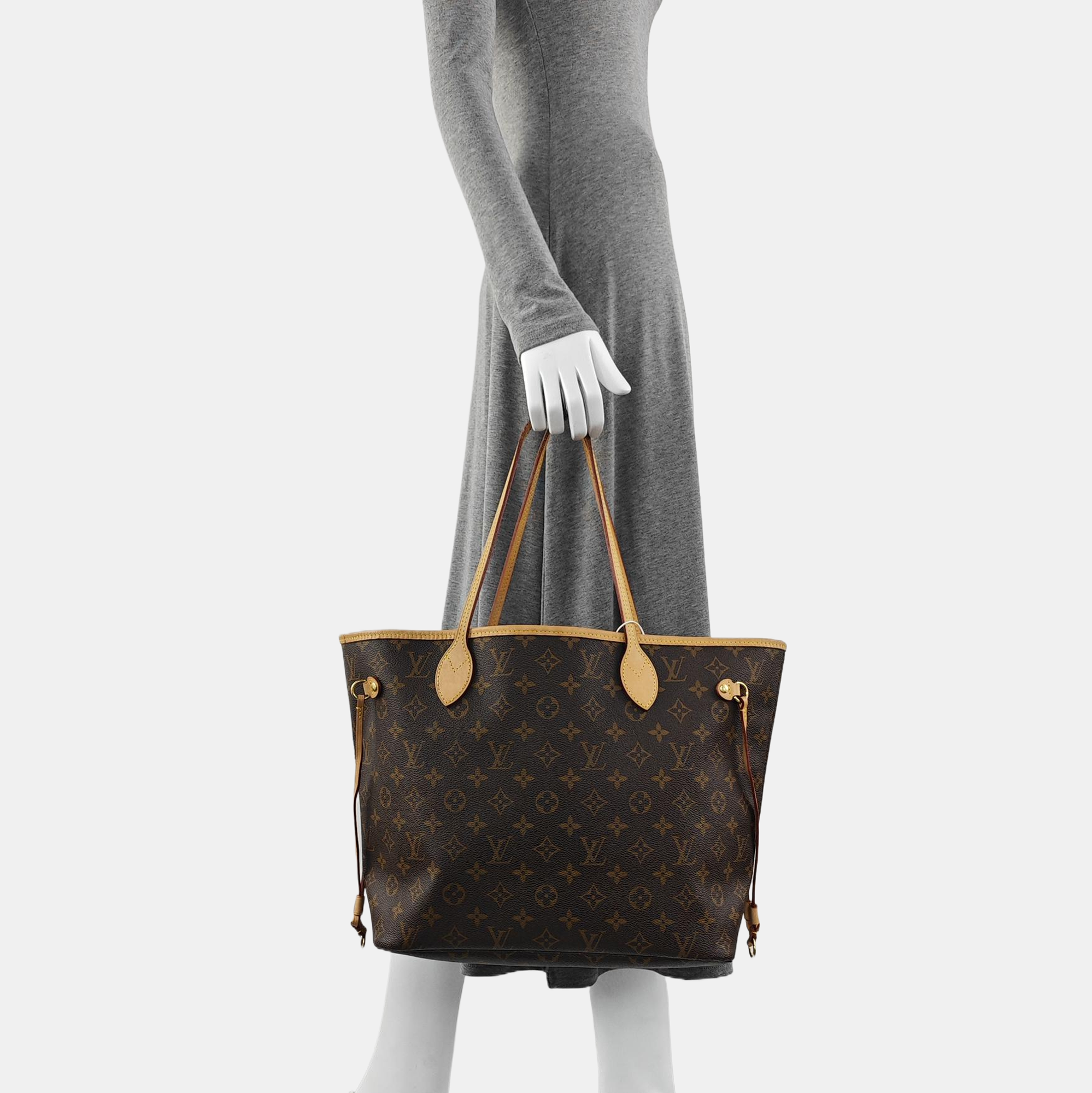 NEVERFULL MM Monogram Coated Canvas Brown