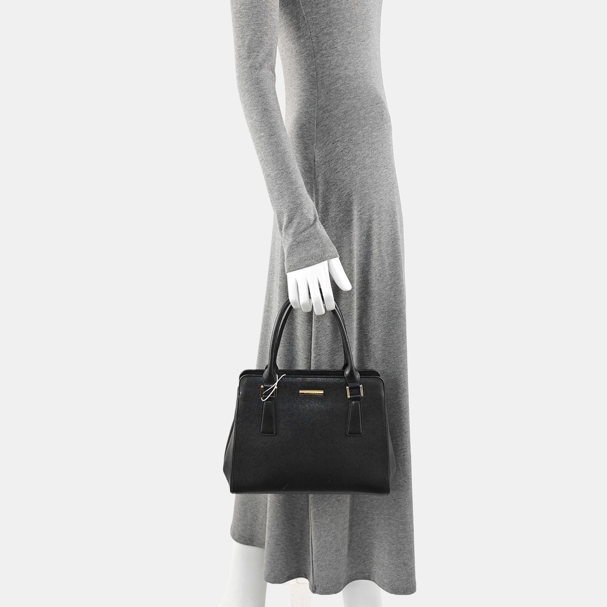 Calfskin Top Handle Bag Black
