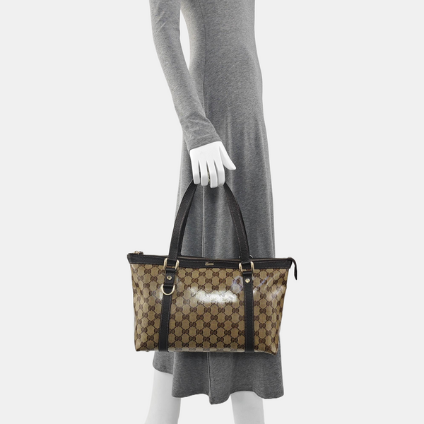 Abbey Monogram Coated Canvas Beige
