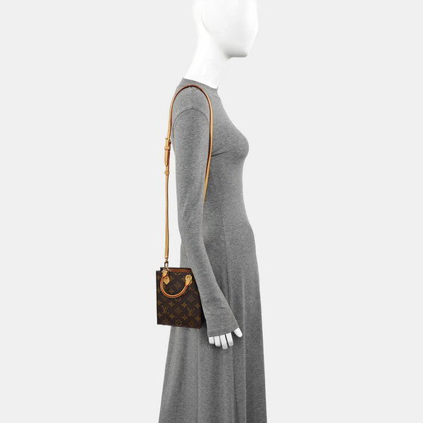 SAC PLAT Mini Monogram Coated Canvas Brown