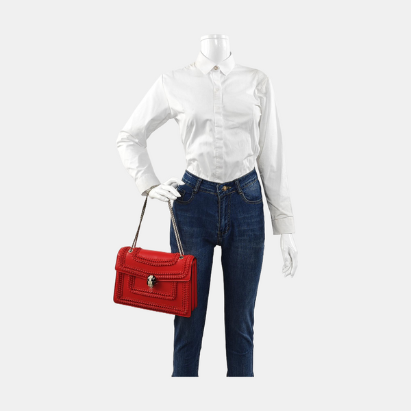 SERPENTI FOREVER Medium Calfskin Red