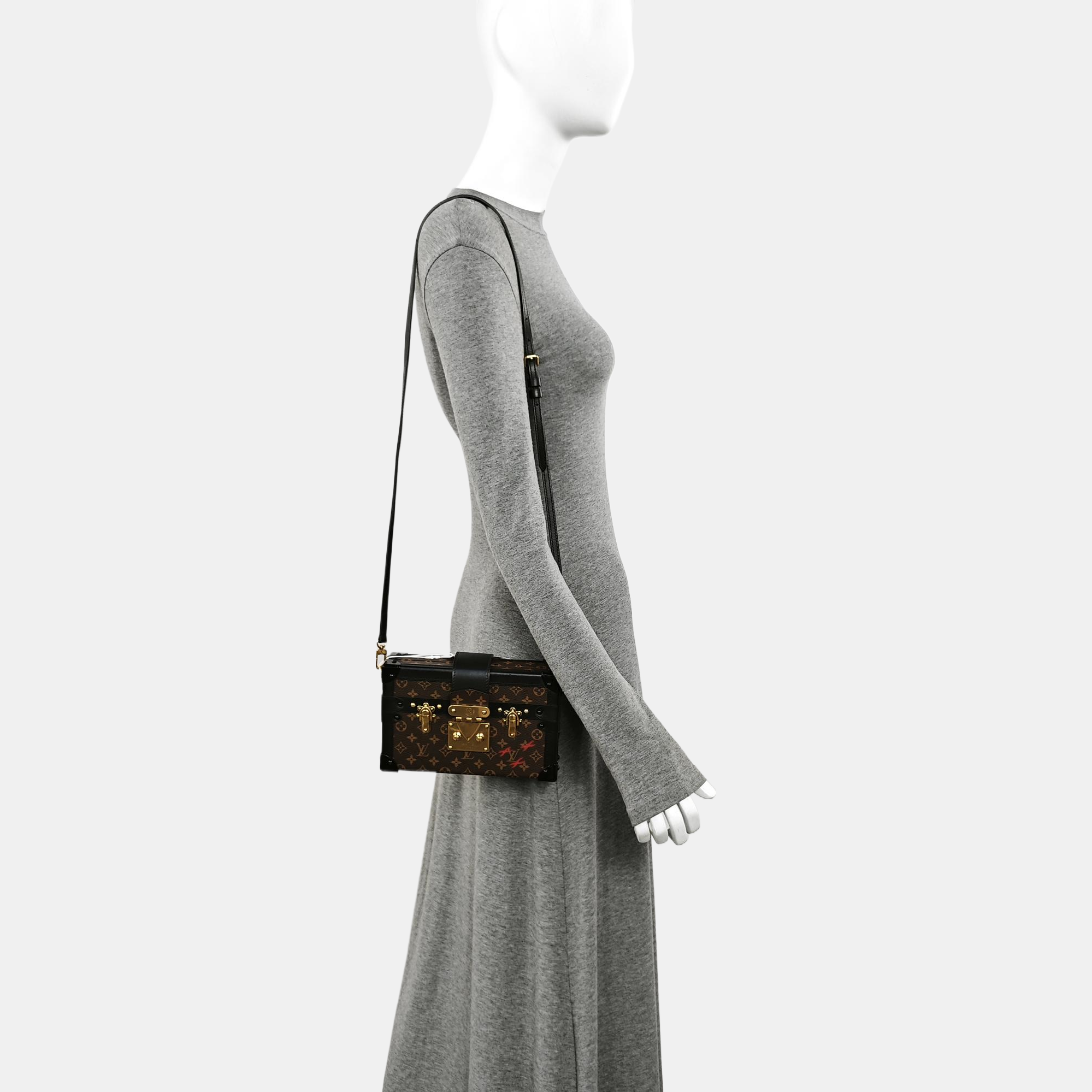 PETITE MALLE Monogram Coated Canvas Brown