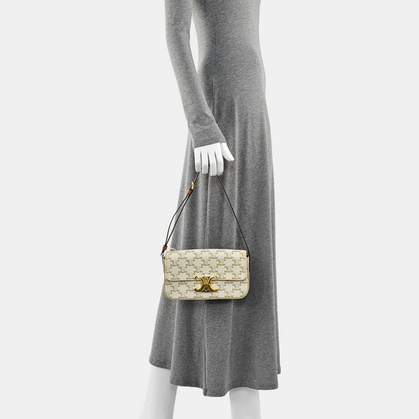 TRIOMPHE Small Coated Canvas White