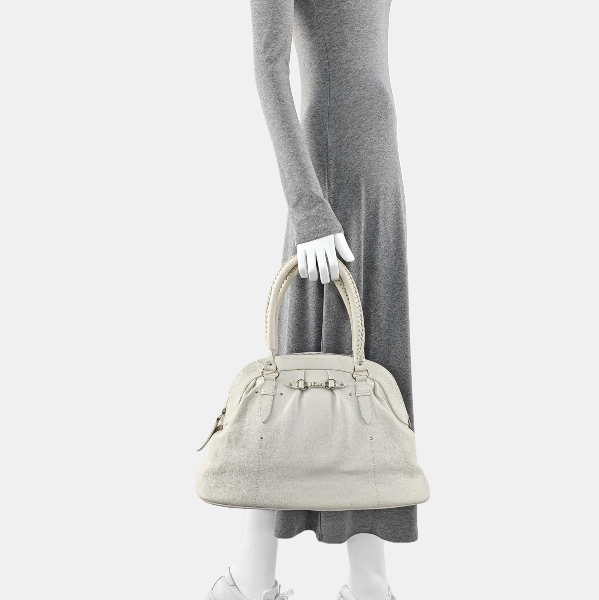 Calfskin Top Handle Bag White