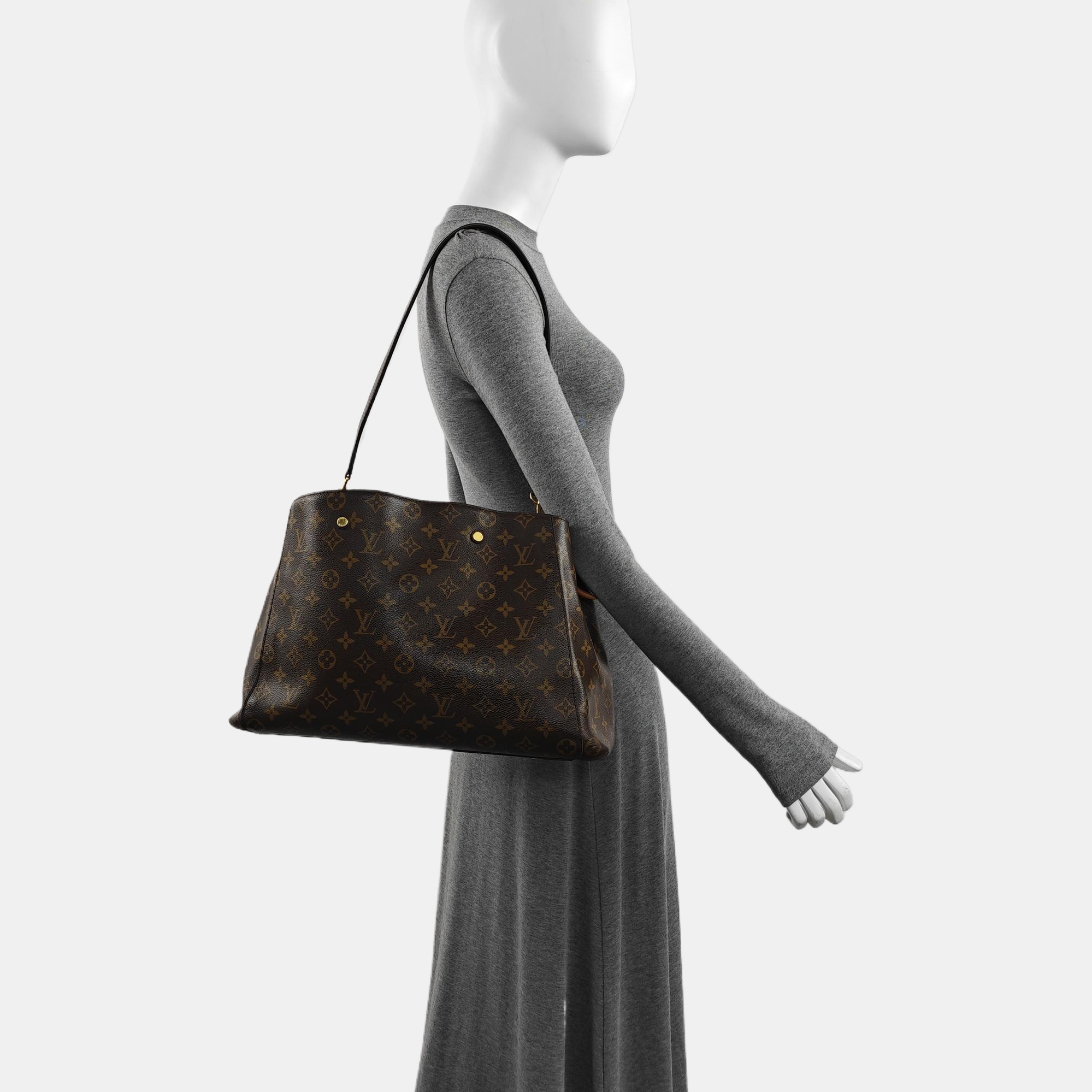 MONTAIGNE GM Monogram Coated Canvas Brown