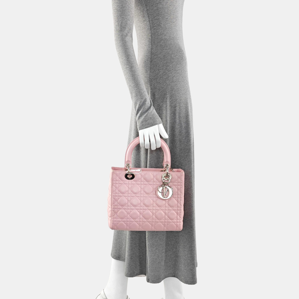 Lady Dior Medium Cannage Lambskin Pink