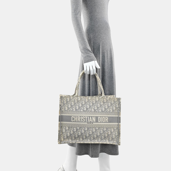 Book Tote Medium Oblique Canvas Gray