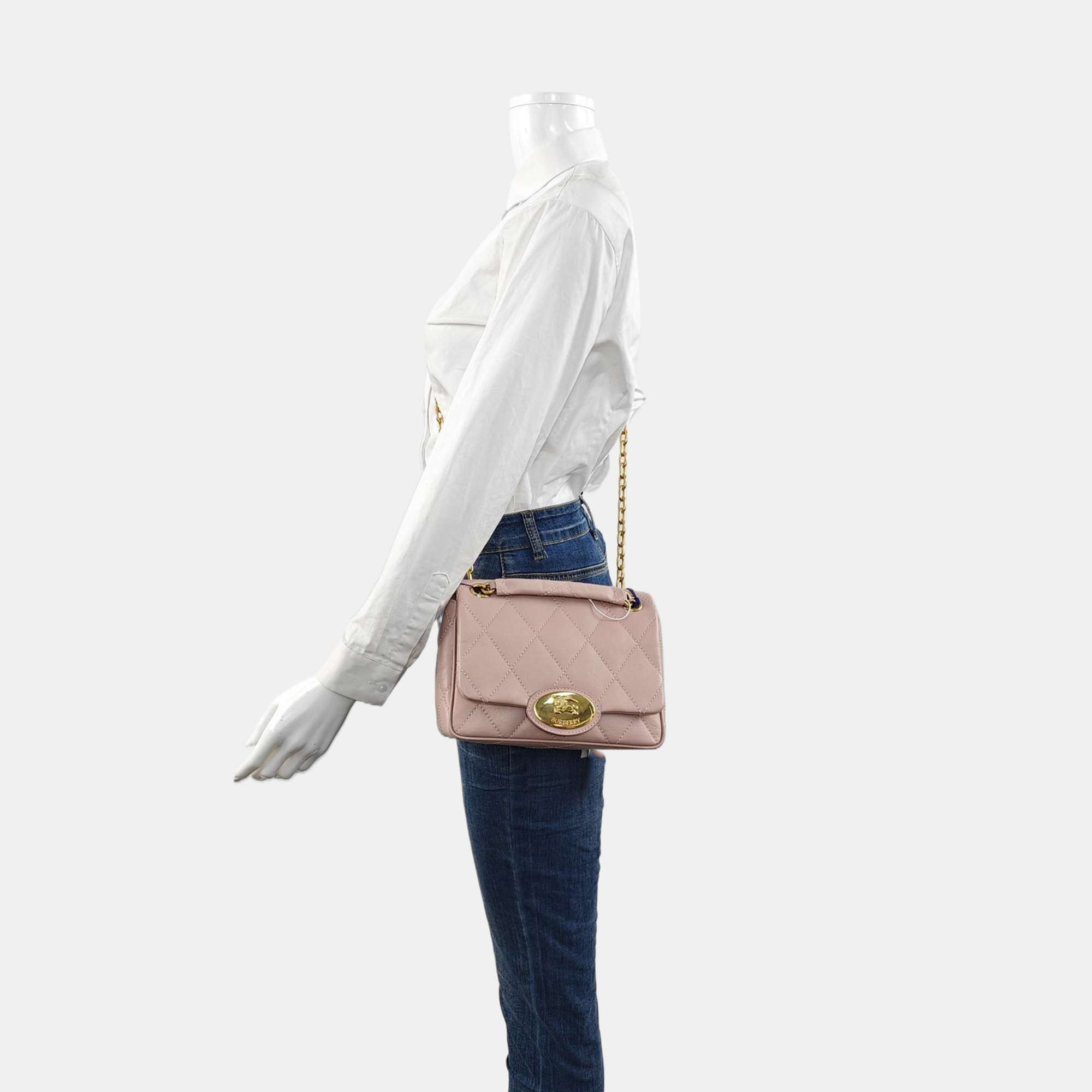 Quilted Calfskin Crossbody Bag Pink