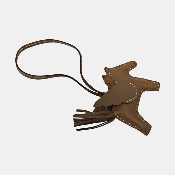 Leather Bag Charm Brown