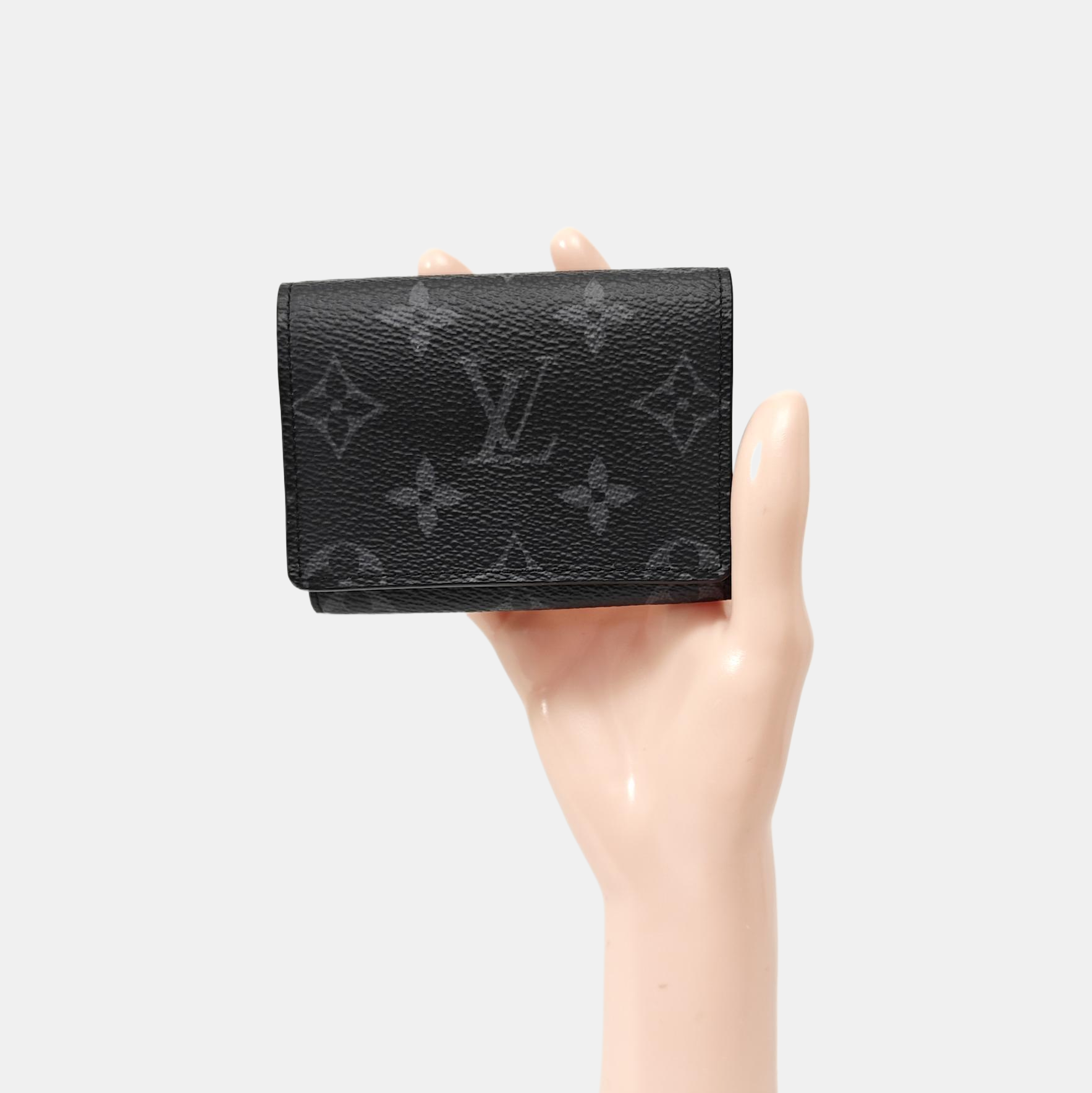 Monogram Coated Canvas Card Holder Black